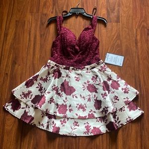 Sparkly burgundy mini dress